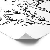 ボホエレガントワイルドフラワー結婚の歓迎サイン ポスター (角)