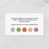 ボホエレガントワイルドフラワー結婚の衣装ドレスコード エンクロージャーカード (裏面)