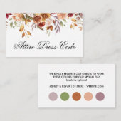 ボホエレガントワイルドフラワー結婚の衣装ドレスコード エンクロージャーカード (正面/裏面)