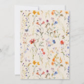 ボホエレガントワイルドフラワー結婚スクリプト 招待状 (裏面)