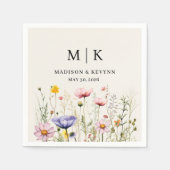 ボホエレガントワイルドフラワー結婚ズのナプキン スタンダードカクテルナプキン (正面)