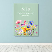 ボホエレガントワイルドフラワー結婚ズ キャンバスプリント (インサイチュ (ウッドフロア))