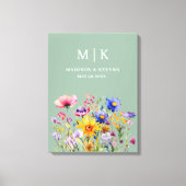 ボホエレガントワイルドフラワー結婚ズ キャンバスプリント (正面)