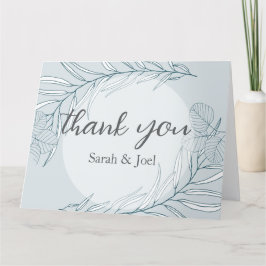 ボホエレガントワイルドフラワー結婚ズ サンキューカード