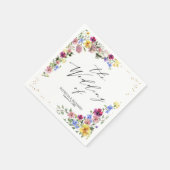 ボホエレガントワイルドフラワー結婚ズ スタンダードカクテルナプキン (角)
