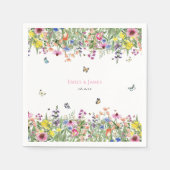 ボホエレガントワイルドフラワー結婚ズ スタンダードカクテルナプキン (正面)