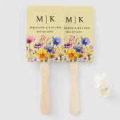 ボホエレガントワイルドフラワー結婚ズ ハンドファン (正面&裏面)