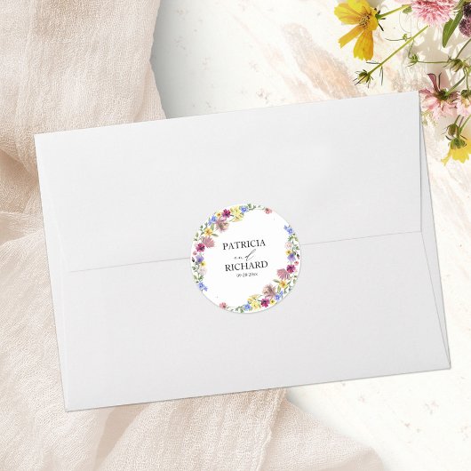 ボホエレガントワイルドフラワー結婚ズ ラウンドシール