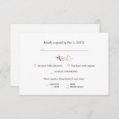 ボホエレガントワイルドフラワー結婚ズ 出欠カード (正面/裏面)