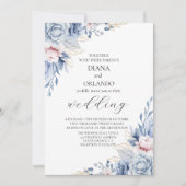 ボホエレガントワイルドフラワー結婚ズ 招待状 (正面)