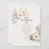 ボホエレガントワイルドフラワー結婚ズ 招待状 (正面)