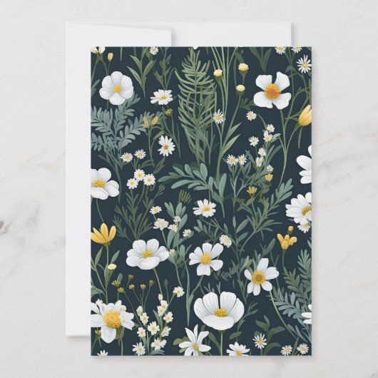 ボホエレガントワイルドフラワー結婚ズ 招待状 (裏面)