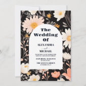 ボホエレガントワイルドフラワー結婚ズ 招待状 (正面)