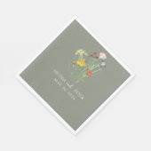 ボホエレガントワイルドフラワー結婚ズ | Sage Green スタンダードランチョンナプキン (角)