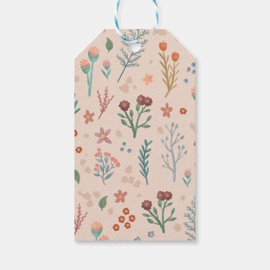 ボホエレガントワイルドフラワー結婚式の引き出物 ギフトタグ (裏面)