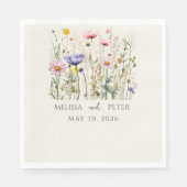 ボホエレガントワイルドフラワー結婚式招待状 スタンダードランチョンナプキン (正面)