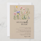 ボホエレガントワイルドフラワー結婚式招待状 招待状 (正面)