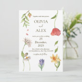 ボホエレガントワイルドフラワー結婚式招待状 招待状 (スタンド正面)