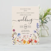 ボホエレガントワイルドフラワー結婚式招待状 招待状 (スタンド正面)