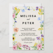 ボホエレガントワイルドフラワー結婚式招待状 招待状 (正面)