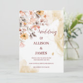 「ボホエレガントワイルドフラワー結婚式招待状 招待状 (スタンド正面)