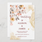 「ボホエレガントワイルドフラワー結婚式招待状 招待状 (正面/裏面)