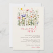 ボホエレガントワイルドフラワー結婚式招待状 招待状 (正面)