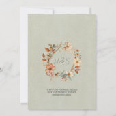 ボホエレガントワイルドフラワー結婚式招待状 招待状 (裏面)