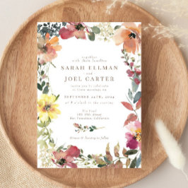 ボホエレガントワイルドフラワー結婚式招待状 招待状