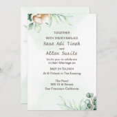 ボホエレガントワイルドフラワー結婚式招待状 招待状 (正面/裏面)