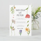 ボホエレガントワイルドフラワー結婚式招待状 招待状 (スタンド正面)