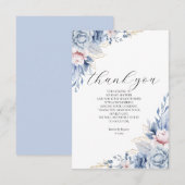 ボホエレガントワイルドフラワー赤ちゃんシャワー サンキューカード (正面/裏面)