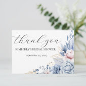 ボホエレガントワイルドフラワー赤ちゃんシャワー サンキューカード (スタンド正面)