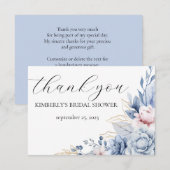 ボホエレガントワイルドフラワー赤ちゃんシャワー サンキューカード (正面/裏面)