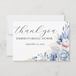 ボホエレガントワイルドフラワー赤ちゃんシャワー サンキューカード