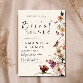 ボホエレガントワイルドフラワー赤面パステルブライダルシャワー 招待状