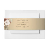 ボホエレガントワイルドフラワー金ゴールド結婚ズ 招待状ベリーバンド (正面例)