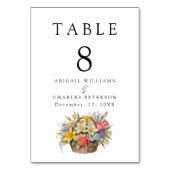 ボホエレガントワイルドフラワー開花 テーブルナンバー (裏面)