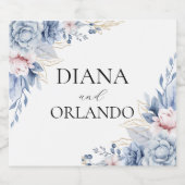 ボホエレガントワイルドフラワー スパークリングワインラベル (シングルラベル)