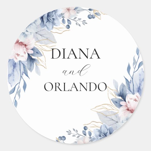 ボホエレガントワイルドフラワー ラウンドシール (正面)