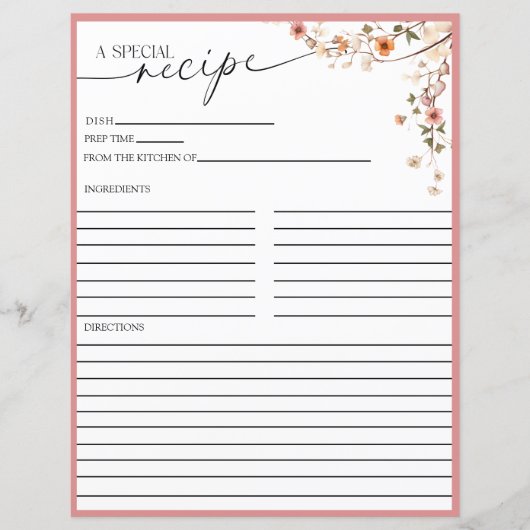 ボホエレガントワイルドフラワー | レシピカード (正面)