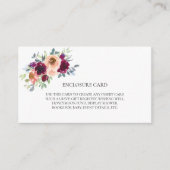 ボホエレガントワイン赤面水彩花模様 エンクロージャーカード (正面)