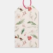 ボホエレガントヴィンテージポインセチア緑のクリスマス ギフトタグ (裏面)