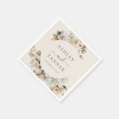 ボホエレガントヴィンテージ野草植物園結婚の スタンダードカクテルナプキン (角)