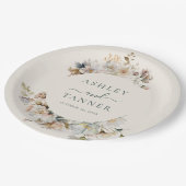 ボホエレガントヴィンテージ野草植物園結婚の ペーパープレート (アングル)