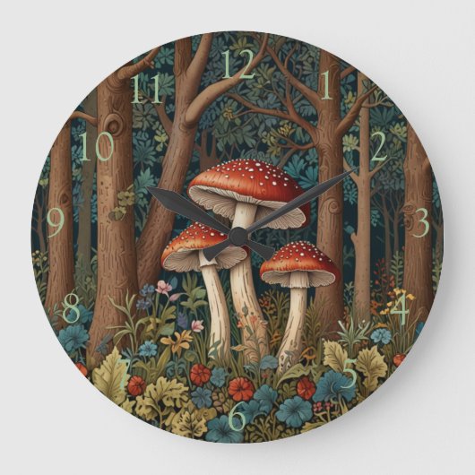 ボホエレガントーきのこ樹林林 ラージ壁時計 (正面)