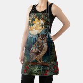 ボホエレガントー染めガラスフクロウ樹林林 エプロン (インサイチュ)