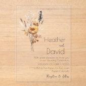 ボホエレガントー秋の野結婚花 アクリル招待状 (正面)