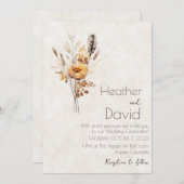 ボホエレガントー秋の野結婚花 招待状 (正面/裏面)