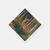 ボホエレガントー素朴な森林樹林鹿アート スタンダードカクテルナプキン (角)